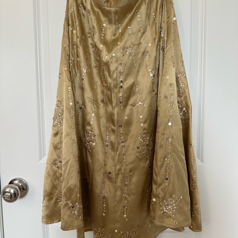 Silk Gold Sequin Embellished skirt